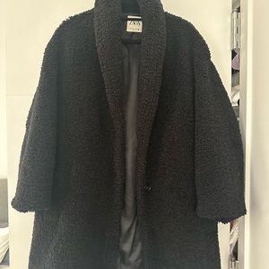 Zara black teddy coat
